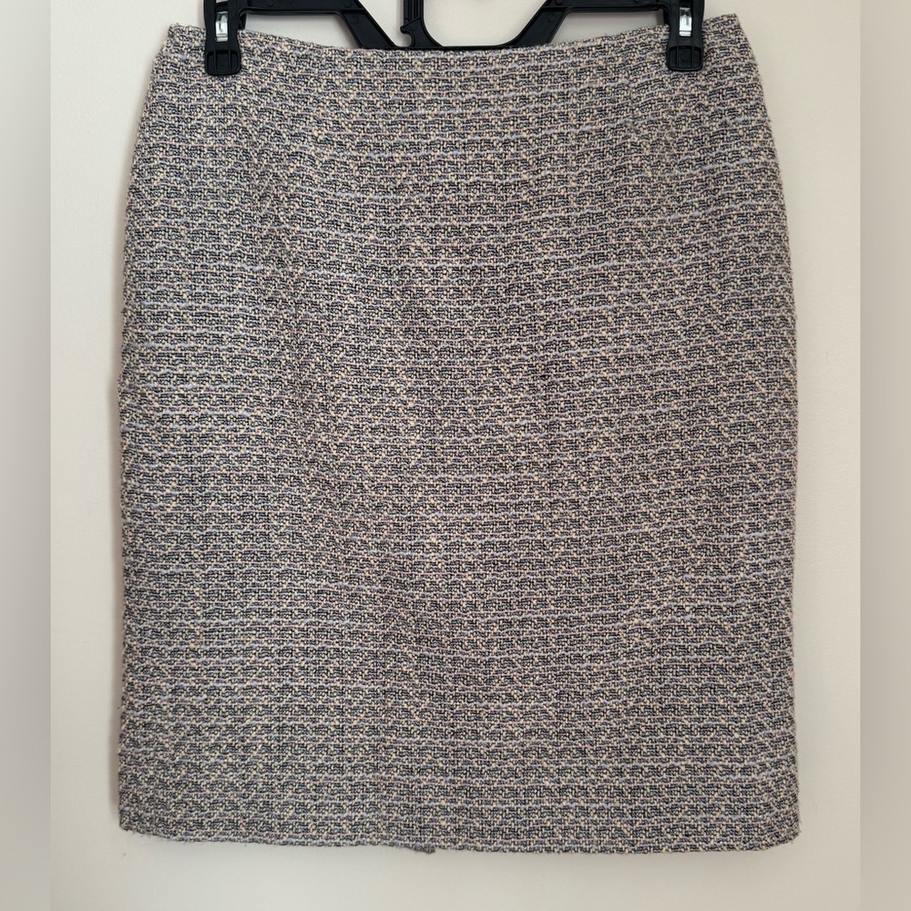 Vintage Talbots Blue Beige Tweed Textured Pencil Skirt Women’s 12P Career Casual